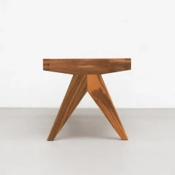 Pamono 057 Civil Bench in Wood and Woven Viennese Cane by Pierre Jeanneret for Cassina Clearance