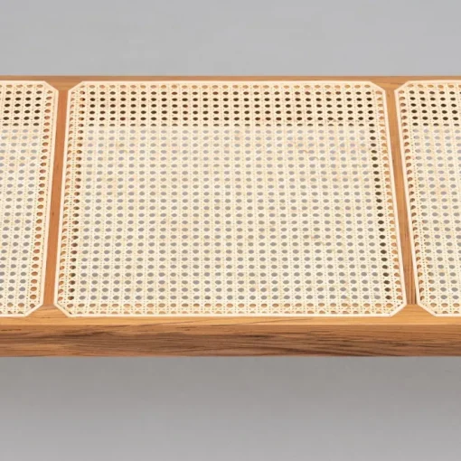 Pamono 057 Civil Bench in Wood and Woven Viennese Cane by Pierre Jeanneret for Cassina Clearance