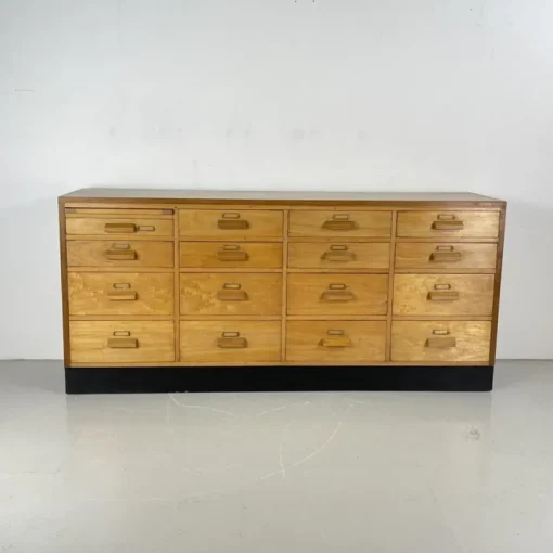 Pamono 16 Drawer Oak Shop Counter, 1950s Best