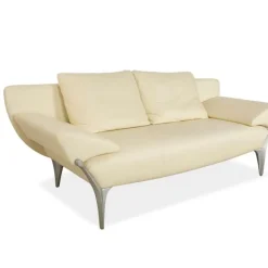 Pamono 1600 Two-Seater Cream Sofa in Leather from Rolf Benz Hot