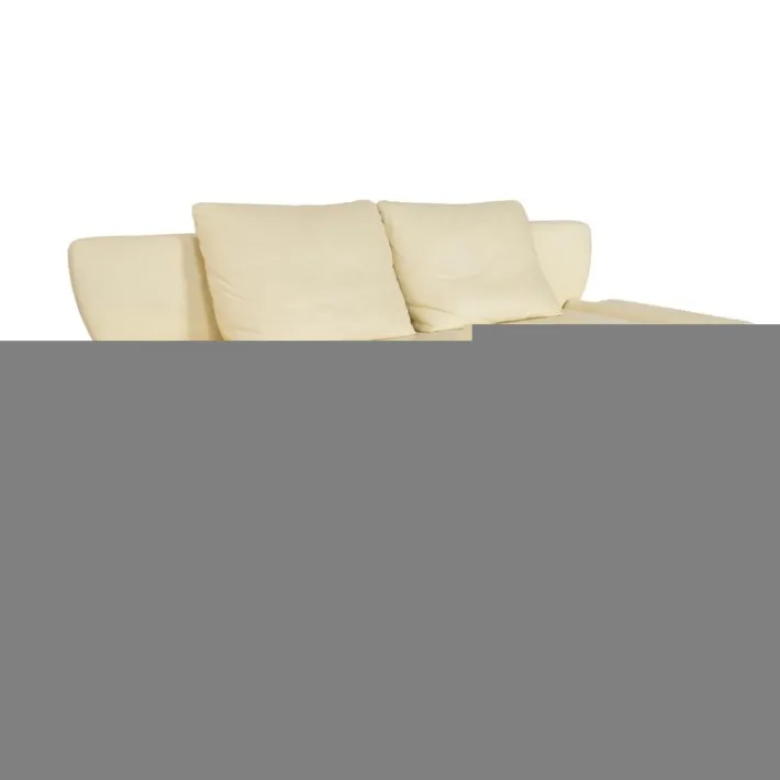Pamono 1600 Two-Seater Cream Sofa in Leather from Rolf Benz Hot