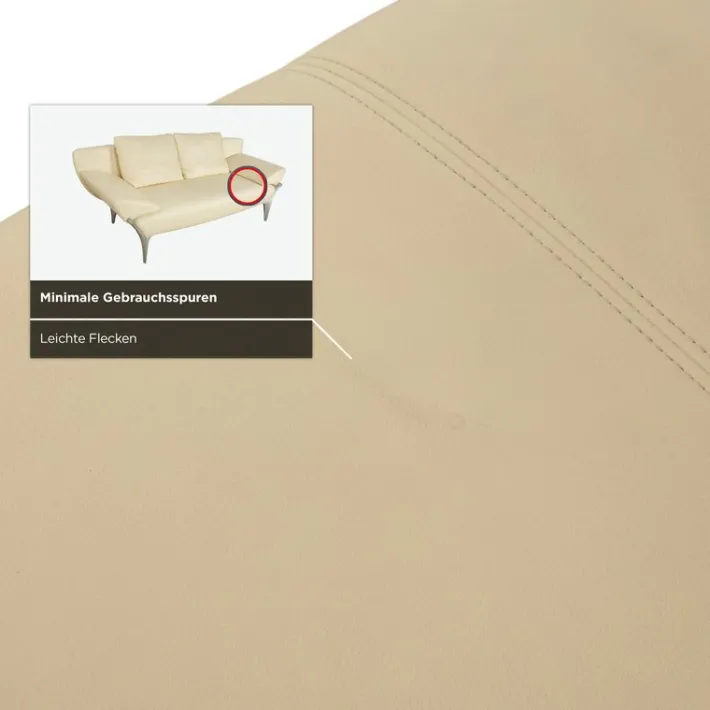Pamono 1600 Two-Seater Cream Sofa in Leather from Rolf Benz Hot