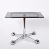 Pamono Adjustable Coffee Table in Chrome & Smoked Glass with Wheels from Allegri Arredamenti, 1970s Clearance