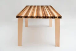 Pamono Alveo Table in Multicolored Solid Honeycomb Wood Clearance