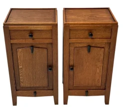Pamono Amsterdam School Art Deco Nightstands, 1920s, Set of 2