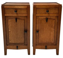 Pamono Amsterdam School Art Deco Nightstands, 1920s, Set of 2