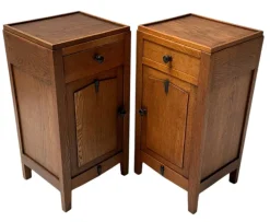 Pamono Amsterdam School Art Deco Nightstands, 1920s, Set of 2