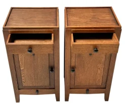 Pamono Amsterdam School Art Deco Nightstands, 1920s, Set of 2