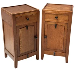 Pamono Amsterdam School Art Deco Nightstands, 1920s, Set of 2