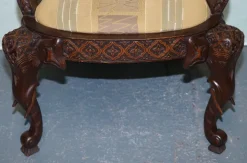 Pamono Anglo Indian Wooden Heavily Carved Armchair Hot