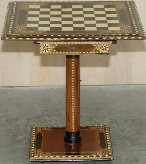 Pamono Antique Anglo Indian Chess Board Games Table, 1920s Sale