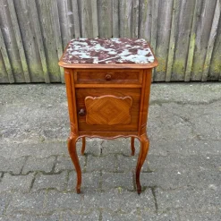 Pamono Antique Art Nouveau Nightstand in Walnut & Marble, 1900s Outlet
