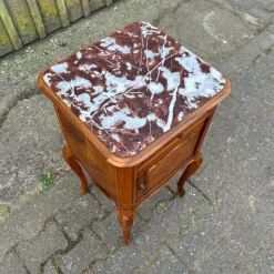 Pamono Antique Art Nouveau Nightstand in Walnut & Marble, 1900s Outlet