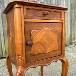 Pamono Antique Art Nouveau Nightstand in Walnut & Marble, 1900s Outlet