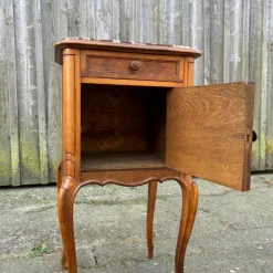 Pamono Antique Art Nouveau Nightstand in Walnut & Marble, 1900s Outlet