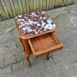 Pamono Antique Art Nouveau Nightstand in Walnut & Marble, 1900s Outlet