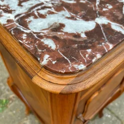 Pamono Antique Art Nouveau Nightstand in Walnut & Marble, 1900s Outlet