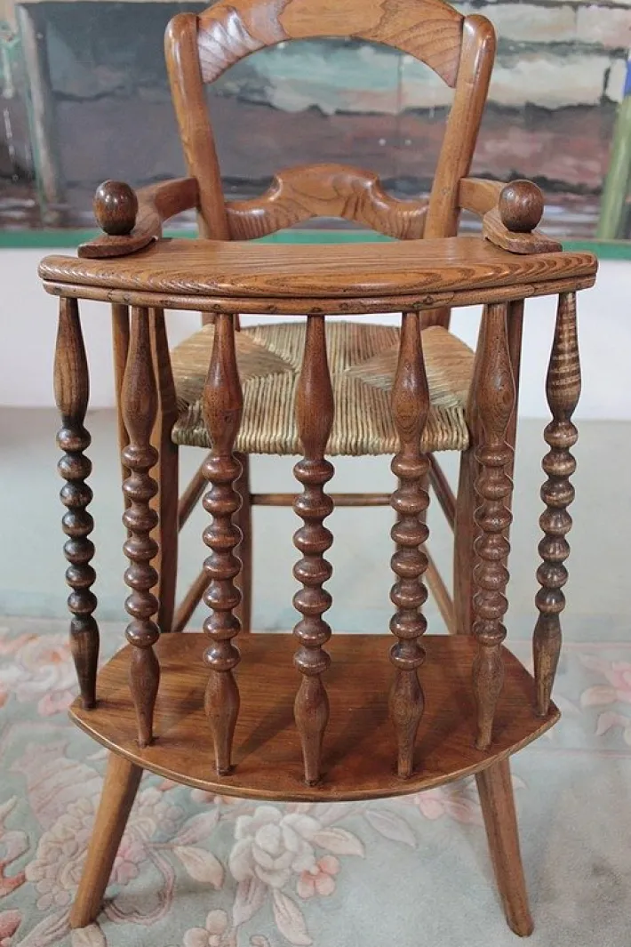 Pamono Antique Ash Wood Children's High Chair Sale