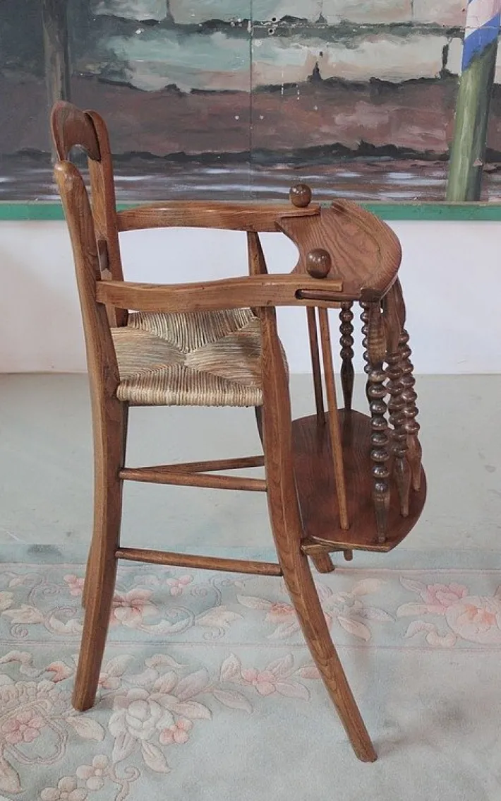 Pamono Antique Ash Wood Children's High Chair Sale