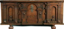 Pamono Antique Baroque Chest in Oak, 1637 New