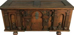 Pamono Antique Baroque Chest in Oak, 1637 New