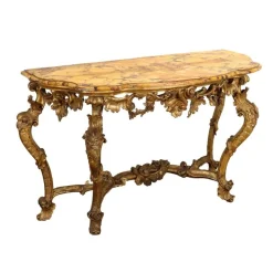 Pamono Antique Baroque Console Table in Gilded Wood