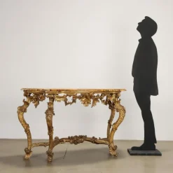 Pamono Antique Baroque Console Table in Gilded Wood