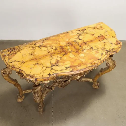 Pamono Antique Baroque Console Table in Gilded Wood