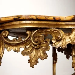 Pamono Antique Baroque Console Table in Gilded Wood