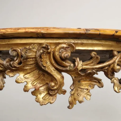 Pamono Antique Baroque Console Table in Gilded Wood
