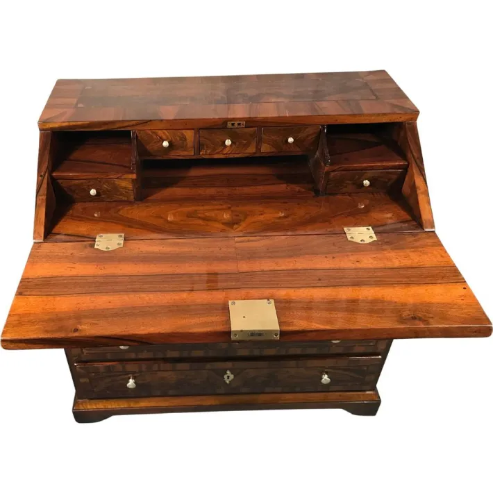 Pamono Antique Baroque Walnut Secretary, Germany, 1750s