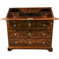 Pamono Antique Baroque Walnut Secretary, Germany, 1750s