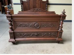Pamono Antique Bed in Solid Oak New