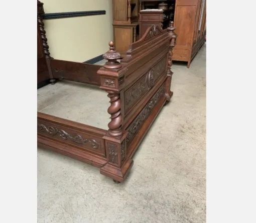 Pamono Antique Bed in Solid Oak New