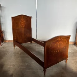 Pamono Antique Bed in Walnut Inlaid New