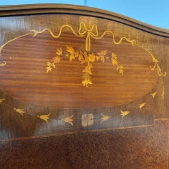 Pamono Antique Bed in Walnut Inlaid New