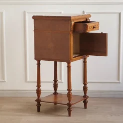 Pamono Antique Bedside Table with Marble Top and Marble Lining, 1890s Sale