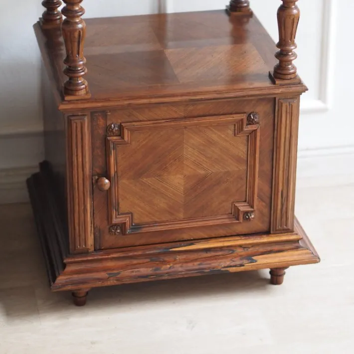 Pamono Antique Bedside Tables with Marble Tops and Columns, 1890, Set of 2 Discount
