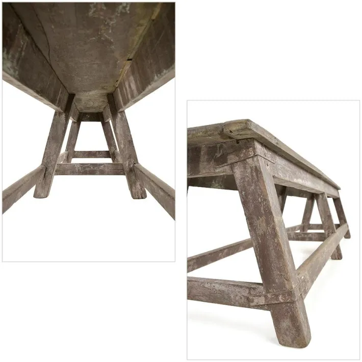 Pamono Antique Bench in Patinated Wood Sale