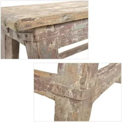 Pamono Antique Bench in Patinated Wood Sale