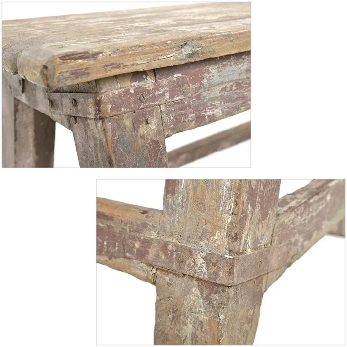 Pamono Antique Bench in Patinated Wood Sale