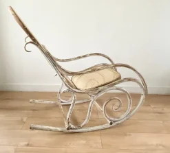 Pamono Antique Bentwood and Cane Rocking Chair, 1900s Clearance