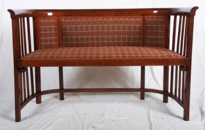 Pamono Antique Bentwood Settee by Josef Hoffmann for Thonet Hot