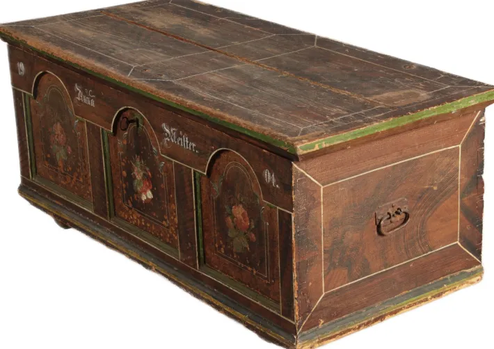 Pamono Antique Bevelled Softwood Chest, 1900 Best