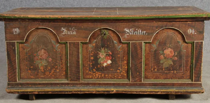 Pamono Antique Bevelled Softwood Chest, 1900 Best