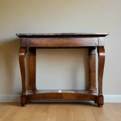 Pamono Antique Biedermeier Console in Walnut & Marble Discount