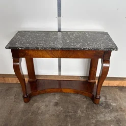 Pamono Antique Biedermeier Console in Walnut & Marble Discount