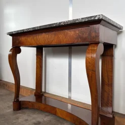 Pamono Antique Biedermeier Console in Walnut & Marble Discount