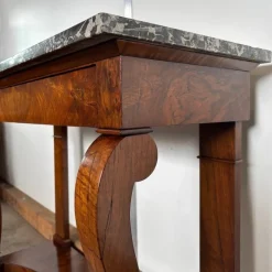 Pamono Antique Biedermeier Console in Walnut & Marble Discount