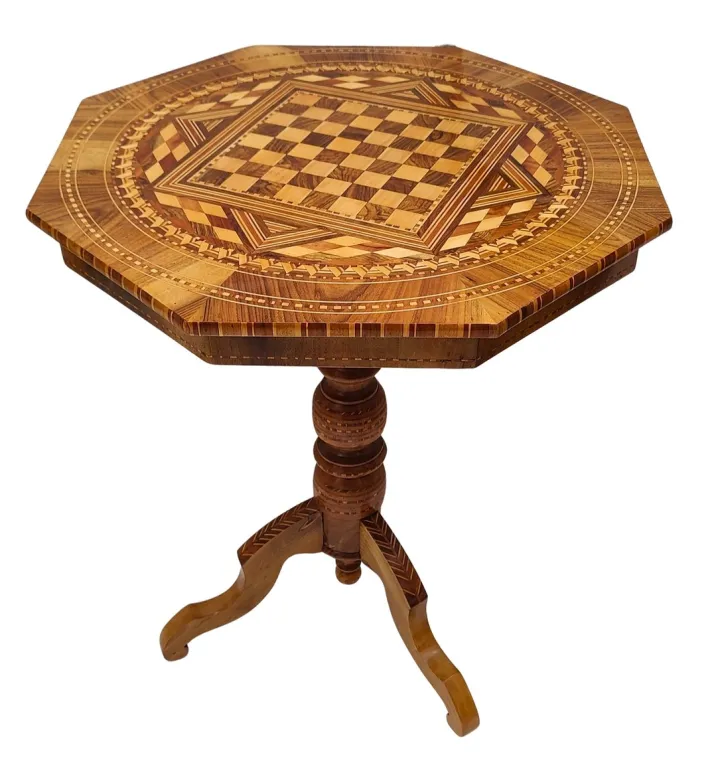 Pamono Antique Biedermeier Marquetry Chess Table, 1800s Hot